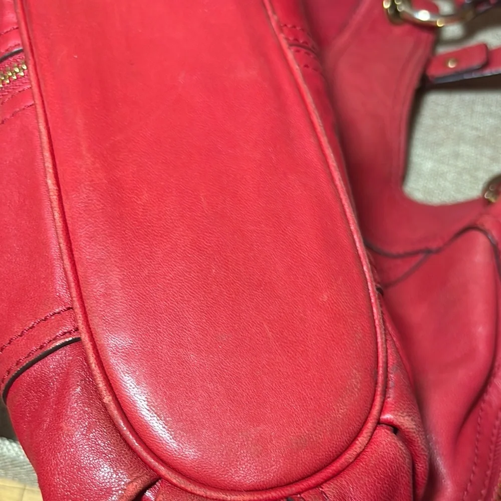 MICHAEL Michael Kors Red Leather Hobo Shoulder Bag